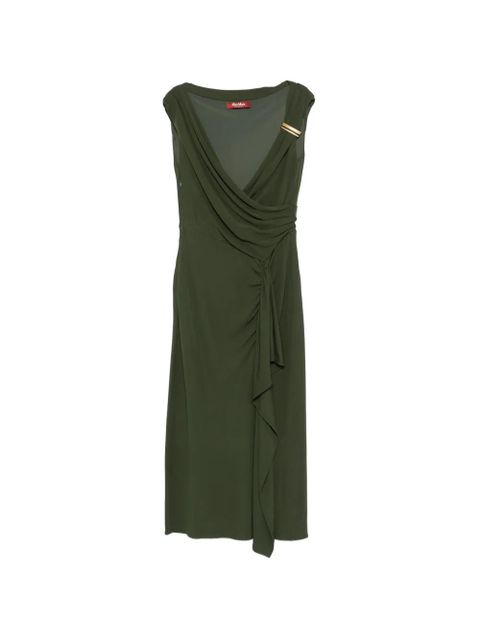 Max Mara Taureo draped ruffled midi dress - Green - zdjęcie produktu nr 1