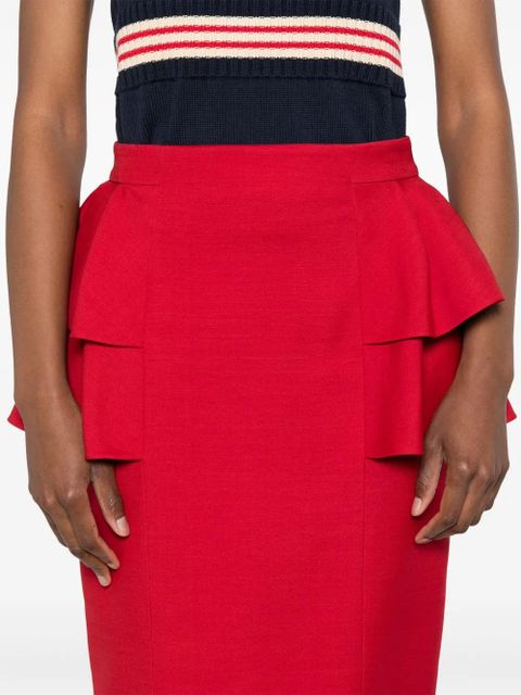 Valentino Garavani virgin wool-silk skirt - Red