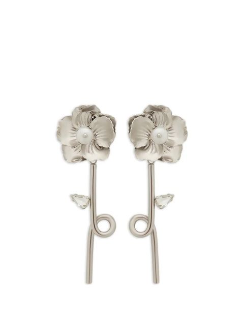 Simone Rocha Blooming Poppy hoop earrings - Silver - zdjęcie produktu nr 1