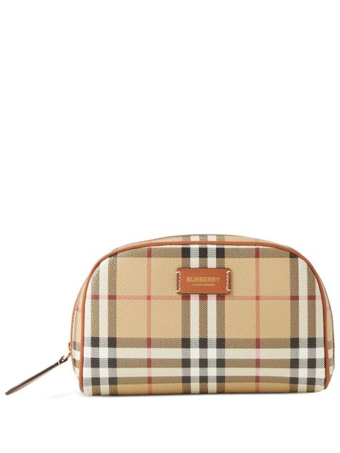 Burberry small check travel pouch - Neutrals - zdjęcie produktu nr 1