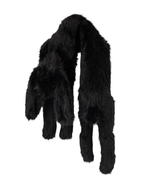 Simone Rocha faux-fur flower-appliqué scarf - Black - zdjęcie produktu nr 1