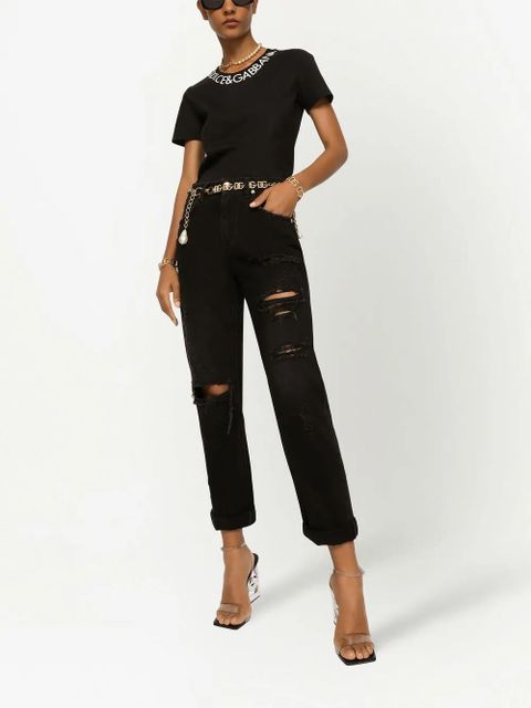 Dolce & Gabbana embroidered jersey T-shirt - Black - zdjęcie produktu nr 2