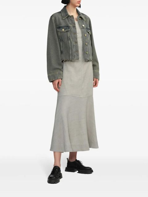 GANNI mélange tied maxi dress - Grey