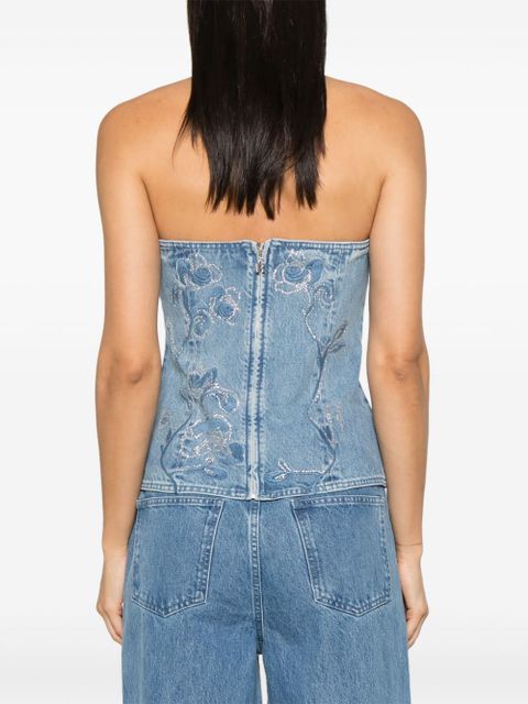 ROTATE BIRGER CHRISTENSEN rhinestone-embellished top - Blue