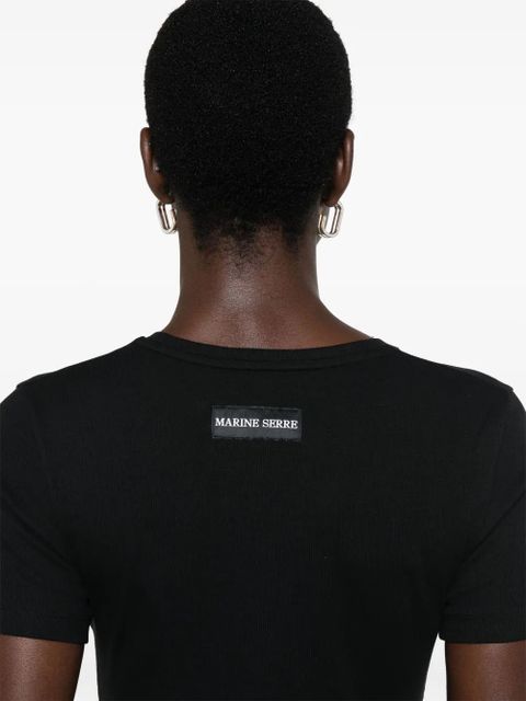 Marine Serre Crescent Moon-embroidery maxi dress - Black