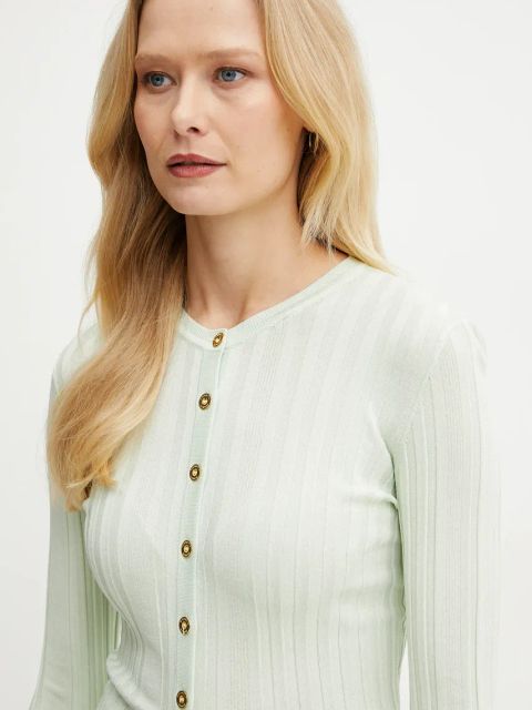 Elisabetta Franchi kardigan damski kolor turkusowy lekki MK41S51E2