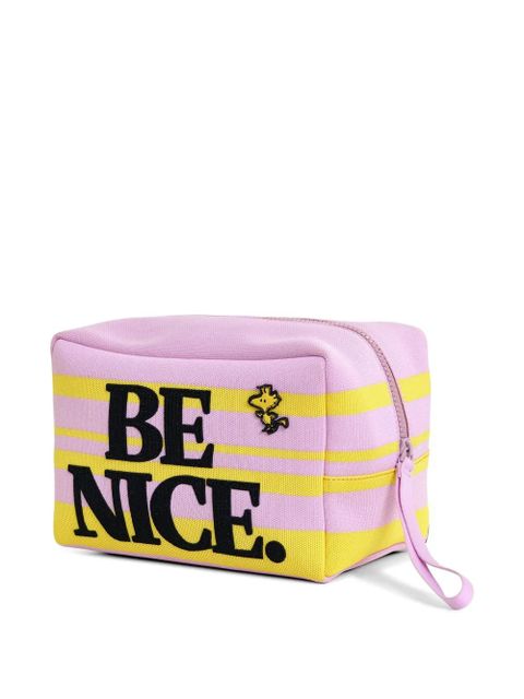 Essentiel Antwerp Peanuts™ motif striped clutch bag - Pink