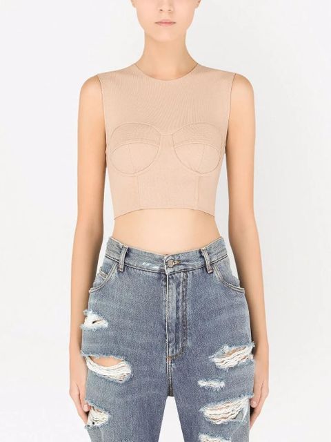 Dolce & Gabbana sleeveless corset top - Neutrals