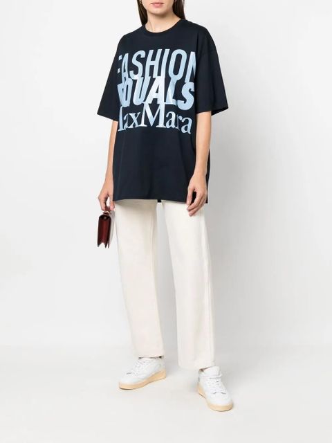 Max Mara logo-print cotton T-shirt - Blue - zdjęcie produktu nr 2