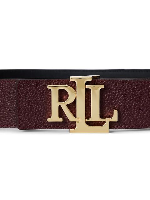 Lauren Ralph Lauren pasek skórzany dwustronny damski kolor bordowy 412P06813