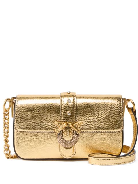 PINKO metallic-finish leather crossbody bag - Gold - zdjęcie produktu nr 1