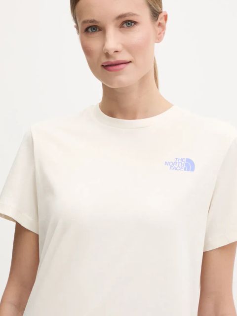 The North Face t-shirt bawełniany Tailgrid Infill damski kolor beżowy NF0A8C4W9731