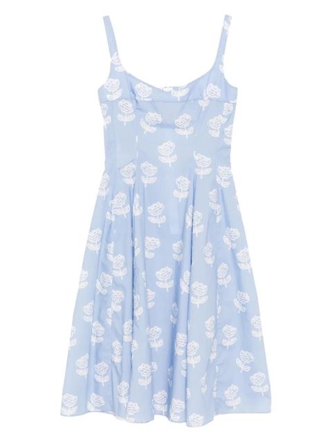 Marni sprayed roses-print poplin dress - Blue - zdjęcie produktu nr 1
