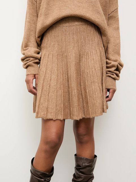 Answear.LAB sweter i spódnica damski kolor beżowy