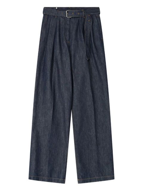 DRIES VAN NOTEN belted denim jeans - Blue - zdjęcie produktu nr 1