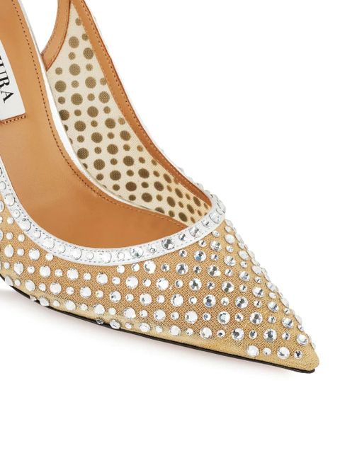 Aquazzura 105mm Bow Tie Crystal pumps - Silver