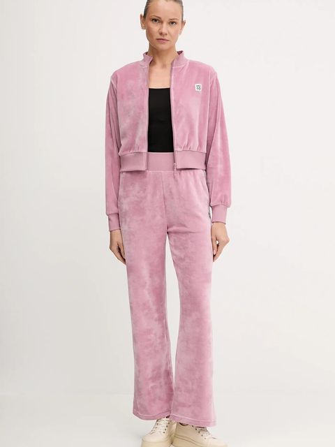 HUGO bluza damska kolor różowy z aplikacją 50549796