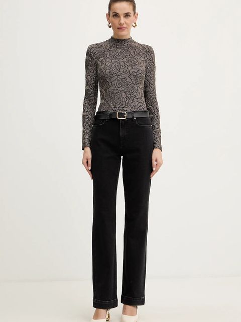 Morgan bluzka damska kolor czarny wzorzysta TROSALI