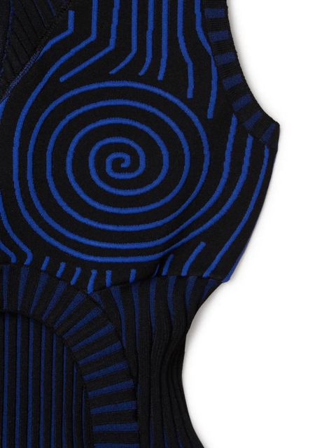 Off-White Vortix Hole knitted minidress - Black