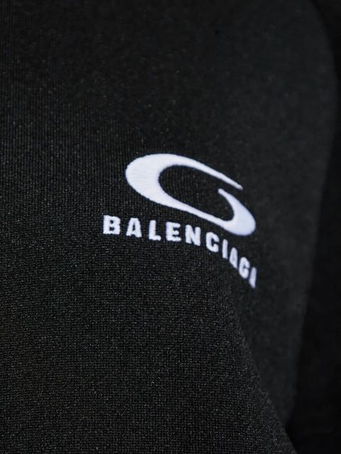 Balenciaga logo-print cut-out sweatshirt - Black