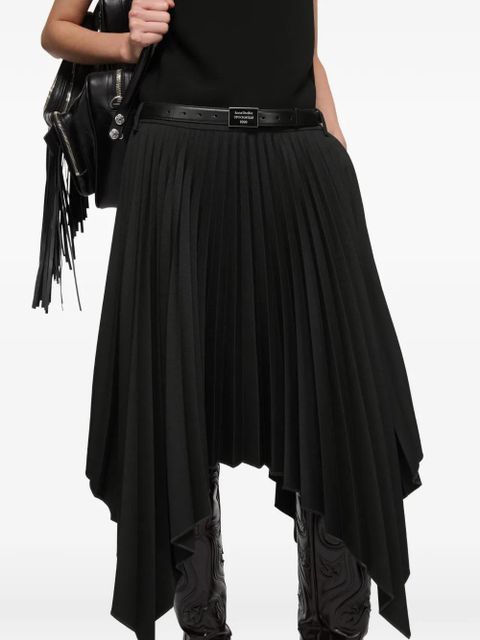 Acne Studios pleated asymmetrical-hem midi dress - Black