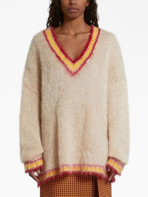 Marni striped mohair-blend jumper - Neutrals