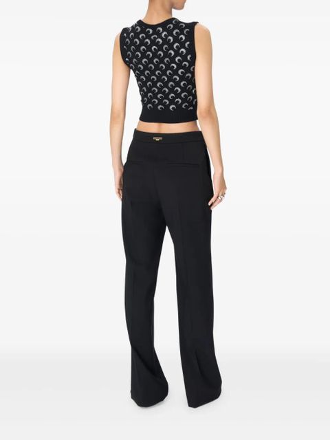 Marine Serre rhinestone-embellished knitted vest - Black