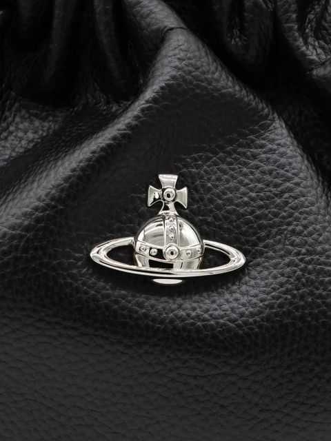 Vivienne Westwood orb-plaque drawstring shoulder bag - Black