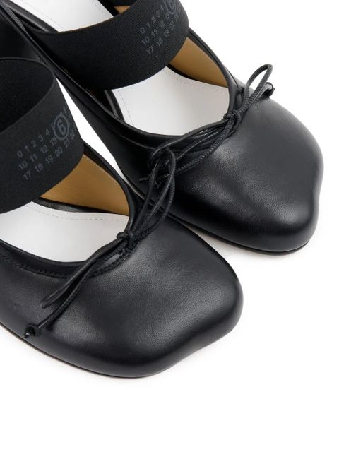 MM6 Maison Margiela 70mm logo-elastic Ballet mules - Black