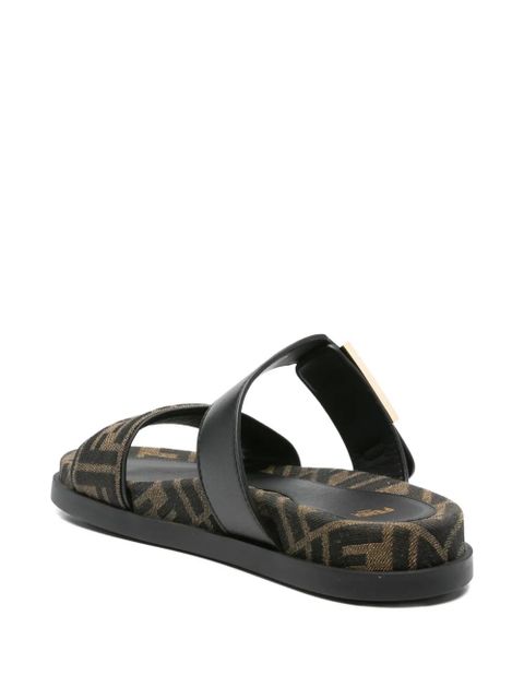 FENDI Feel FF-logo buckle sandals - Brown