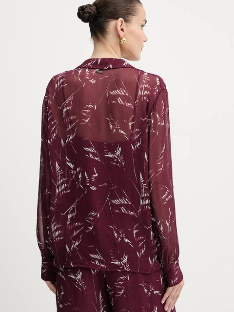 Armani Exchange bluzka damska kolor bordowy wzorzysta XW001019 AF12051
