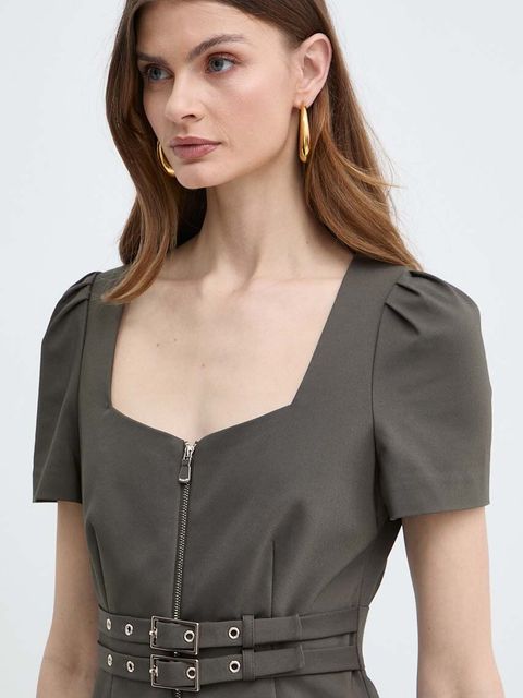 Morgan sukienka RPIRO kolor zielony mini rozkloszowana