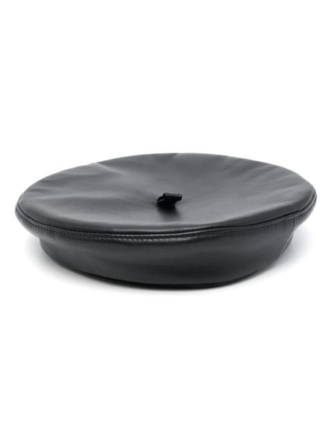 Ruslan Baginskiy smooth-grain leather beret - Black - zdjęcie produktu nr 1