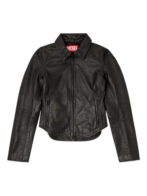 Diesel L-Egrad zip-front shearling jacket - Black - zdjęcie produktu nr 1