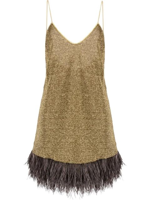 Oséree Lumière Plumage slip dress - Yellow - zdjęcie produktu nr 1