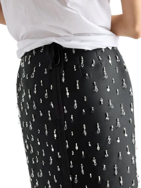 Prada embellishment-details scuba midi skirt - Black