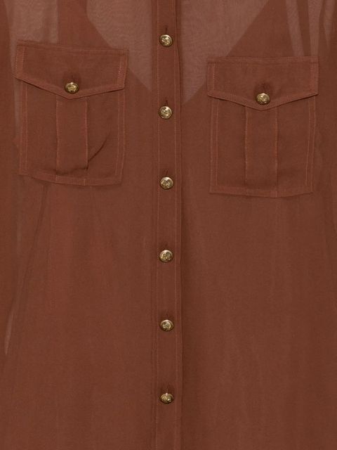 ZIMMERMANN button-detailed pocket shirt - Brown