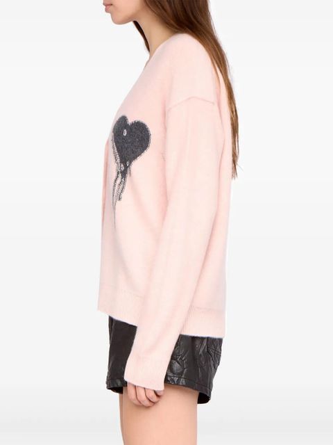 Zadig&Voltaire Mirkaz heart-detail cardigan - Pink