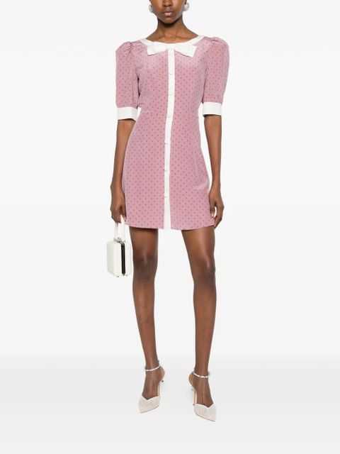 Alessandra Rich polka-dot bow-detail mini dress - Pink - zdjęcie produktu nr 2