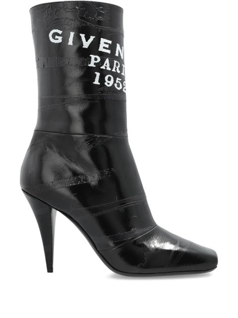 Givenchy logo-print leather boots - Black - zdjęcie produktu nr 1