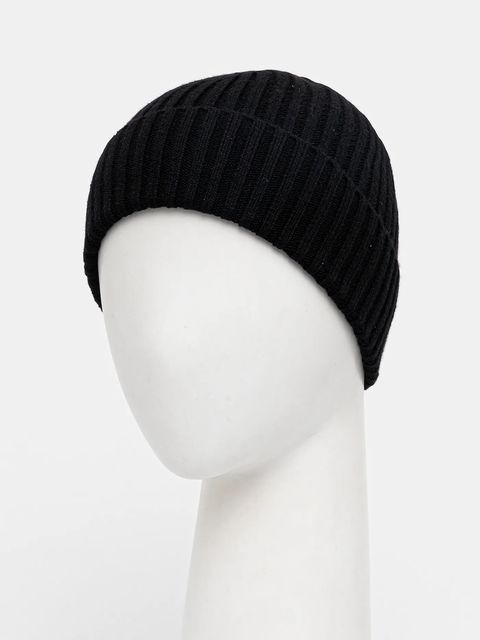 Sisley czapka z domieszką wełny kolor czarny z cienkiej dzianiny 132HSA00B - zdjęcie produktu nr 2