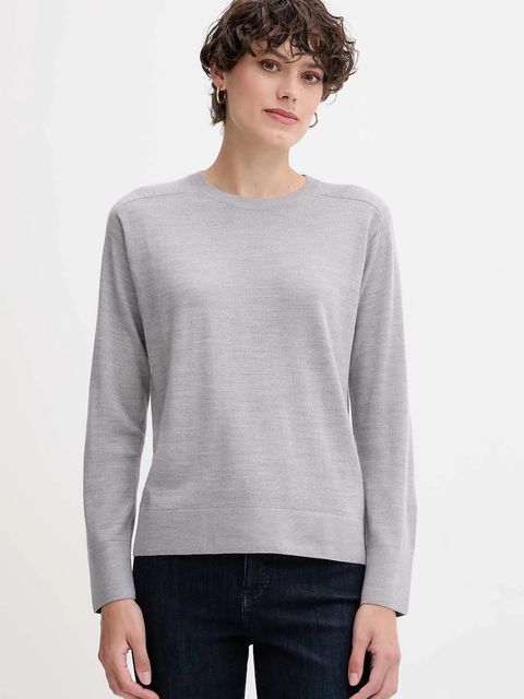 United Colors of Benetton sweter wełniany damski kolor szary lekki 11AHD10CV - zdjęcie produktu nr 1