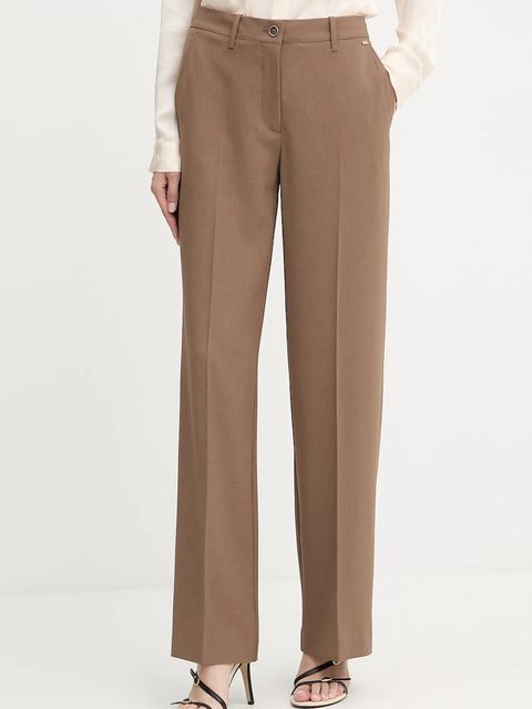 Guess spodnie DOROTHEE damskie kolor brązowy szerokie high waist W5YB04 WHD92 - zdjęcie produktu nr 1