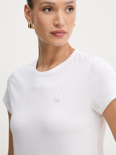 BOSS t-shirt bawełniany damski kolor biały 50545671