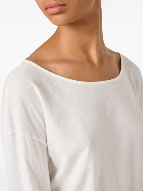 American Vintage Aksun boat-neck long-sleeved T-shirt - White