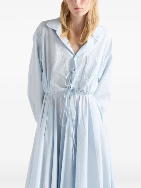 Prada V-neck long-sleeve midi dress - Blue