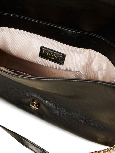 TWINSET chain logo-plaque shoulder bag - Black