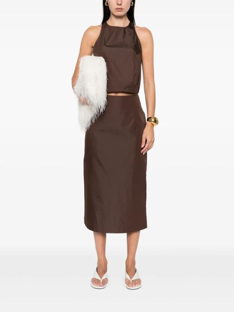 St. Agni rear-slit midi skirt - Brown - zdjęcie produktu nr 2