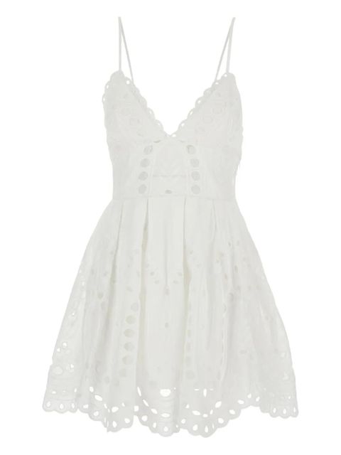 Charo Ruiz Ibiza Nix scallop-trim eyelet dress - White - zdjęcie produktu nr 1