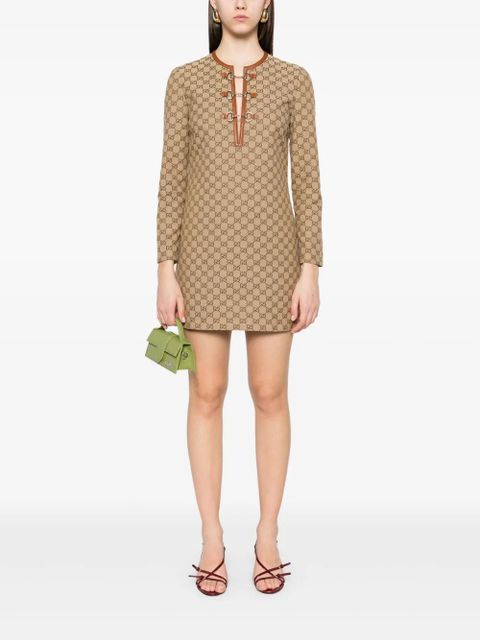 Gucci GG-canvas Horsebit-detail mini dress - Brown - zdjęcie produktu nr 2